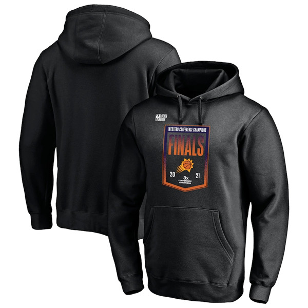 Men's Phoenix Suns 2021 Black Western Conference Champions Locker Room Pullover Hoodie